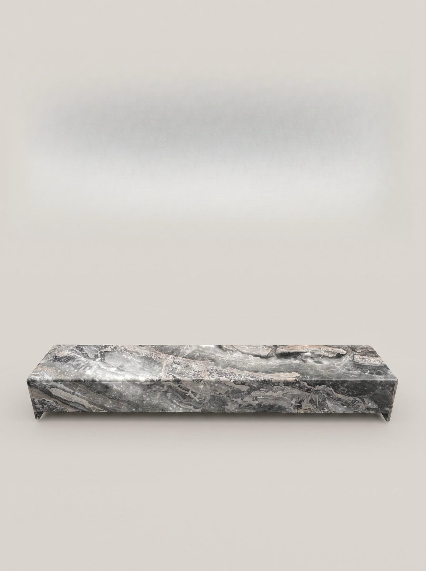 Arabescato Orobico Marble TV Console with Integrated Drawer & Four-Compartment Hidden Storage 250cm