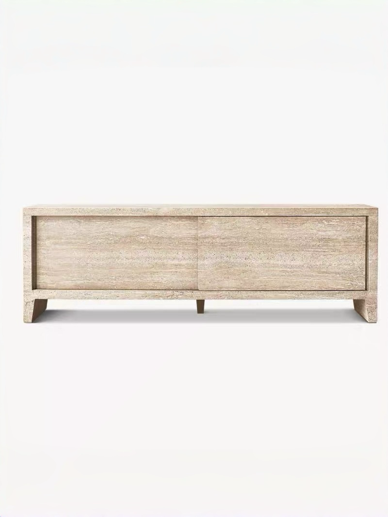 Travertine Media Console | Travertine Tv Stand | Marble Television Stand