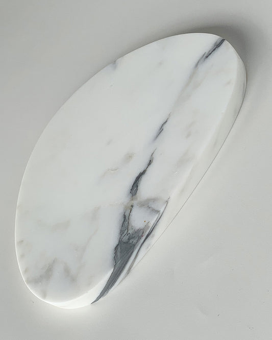 Bianco Statuario Venato Marble Organic Egg Shape Tray