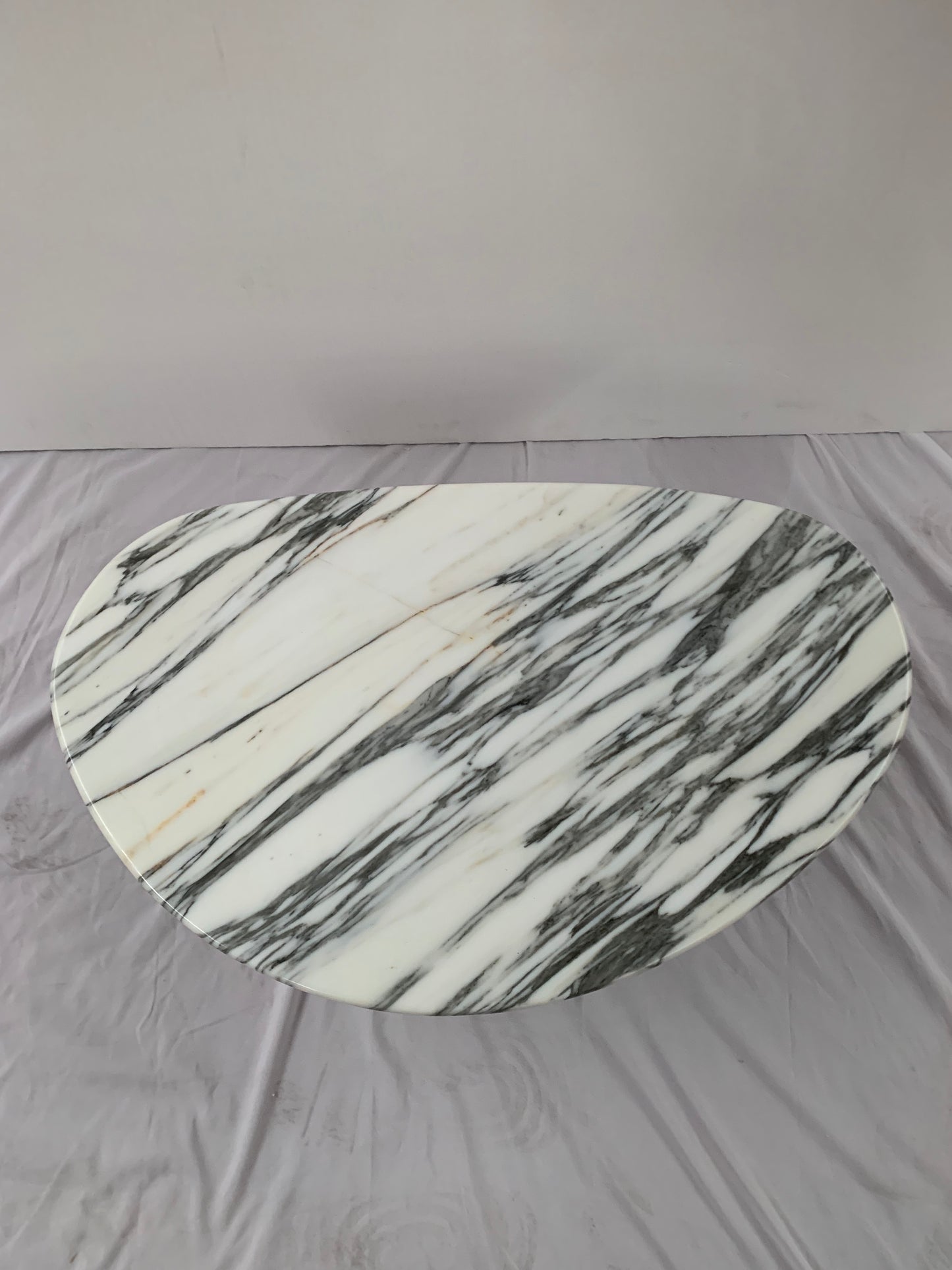 Arabescato Marble Organic Egg Shape Coffee Table