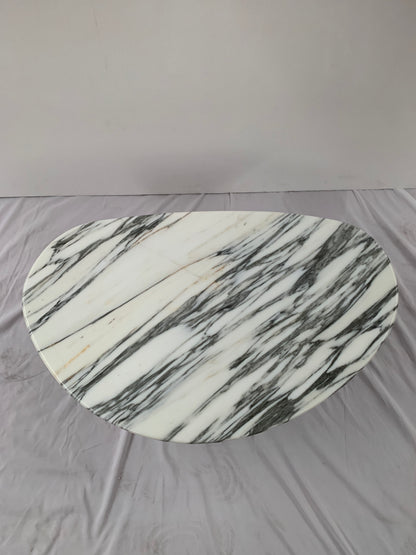 Arabescato Marble Organic Egg Shape Coffee Table