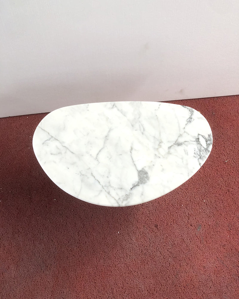 Calaeatta White Marble Organic Egg Shape Coffee Table