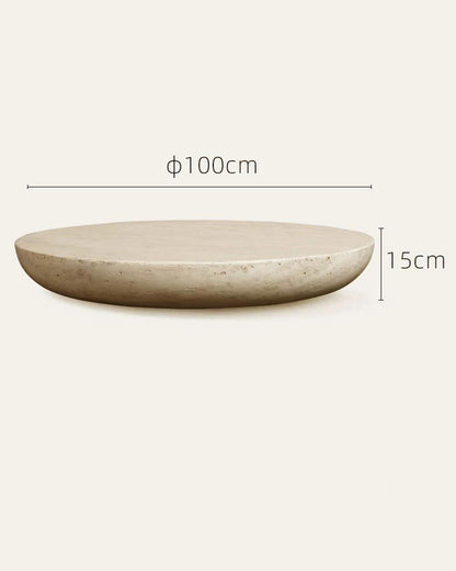 Natural Beige Travertine Creative Block Table