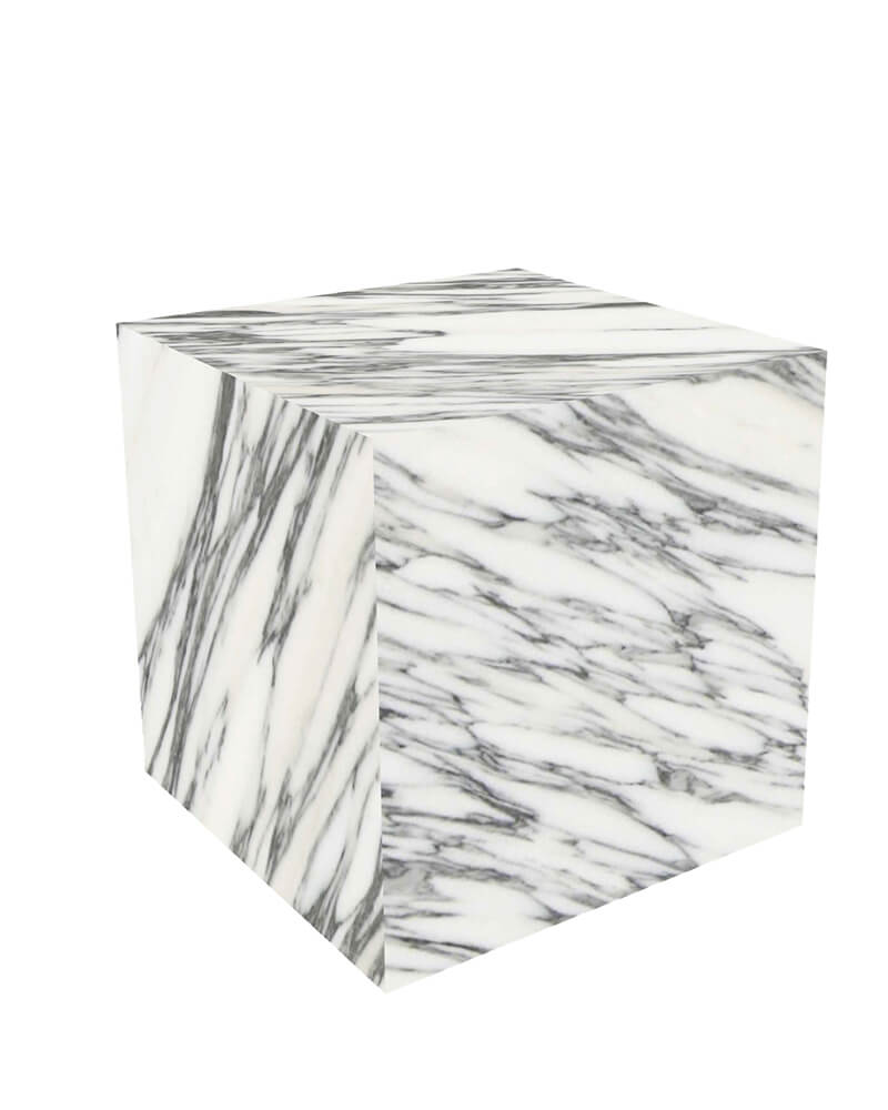 Arabescato Marble Rectangle Plinth Coffee Table