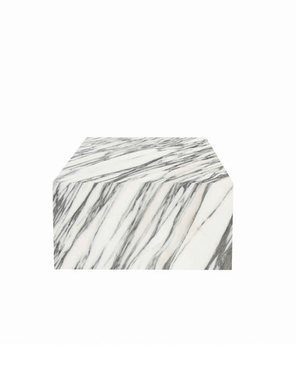 Arabescato Marble Rectangle Plinth Coffee Table