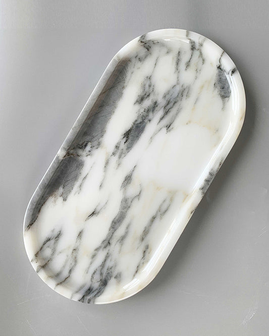 Arabescato Square Round Tray | Marble Soap Holder