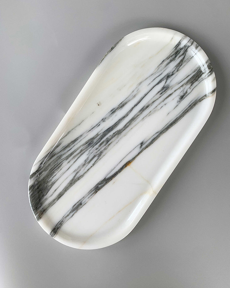 Arabescato Square Round Tray | Marble Soap Holder