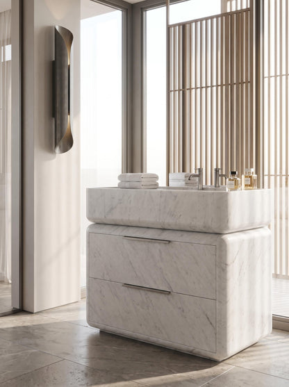 Natural Stone Bathroom Vanity Sink  - Multiple Drawers