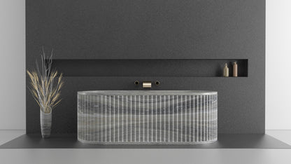 Silver Travertine Bathtub| Stone Bathtub |Luxury Modern Bathtub