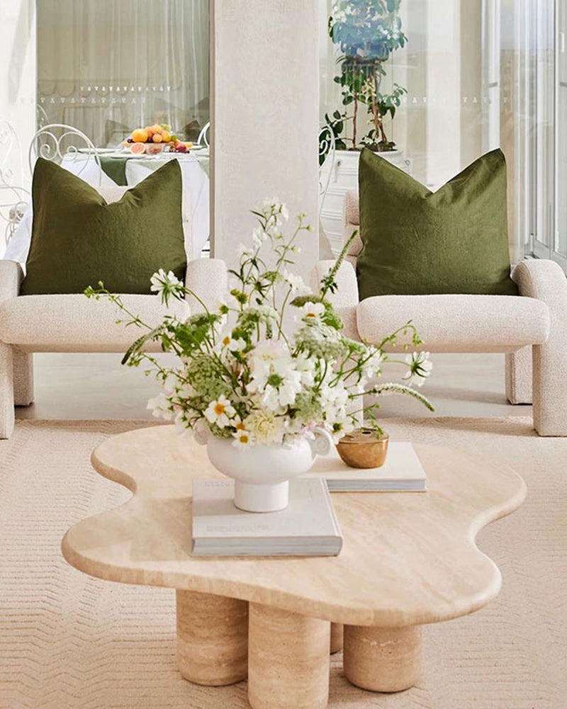 Beige Travertine Cloud Coffee Table