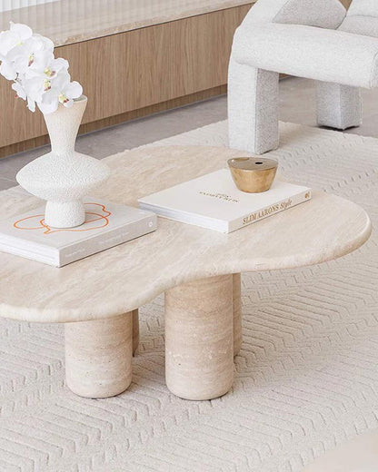 Beige Travertine Cloud Coffee Table
