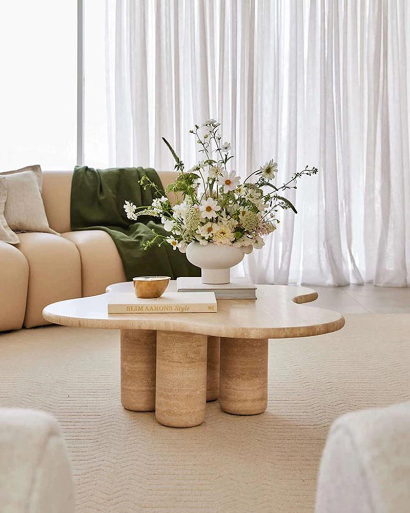Beige Travertine Cloud Coffee Table