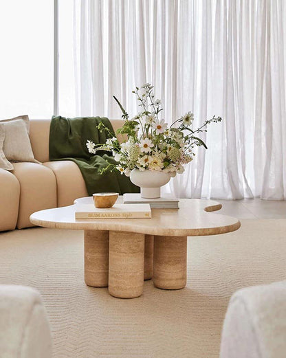 Beige Travertine Cloud Coffee Table
