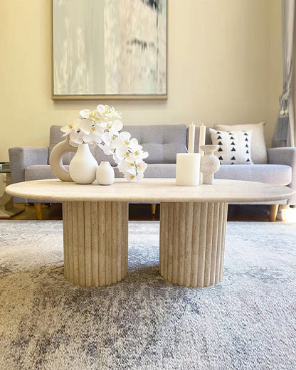 Beige Travertine Coffee table