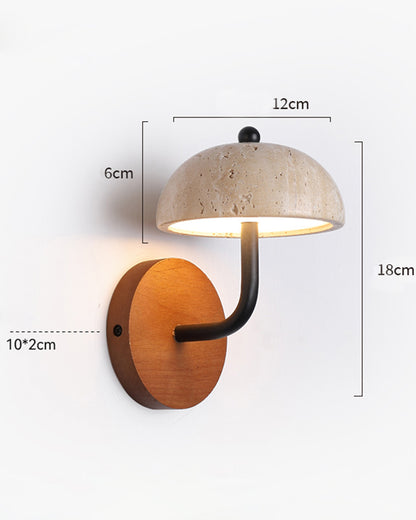 Beige Travertine Mushroom Wall Lamp