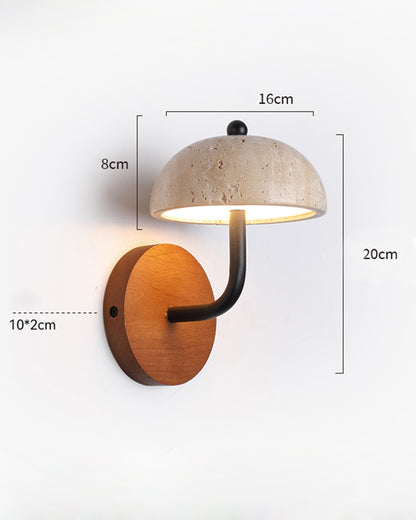 Beige Travertine Mushroom Wall Lamp