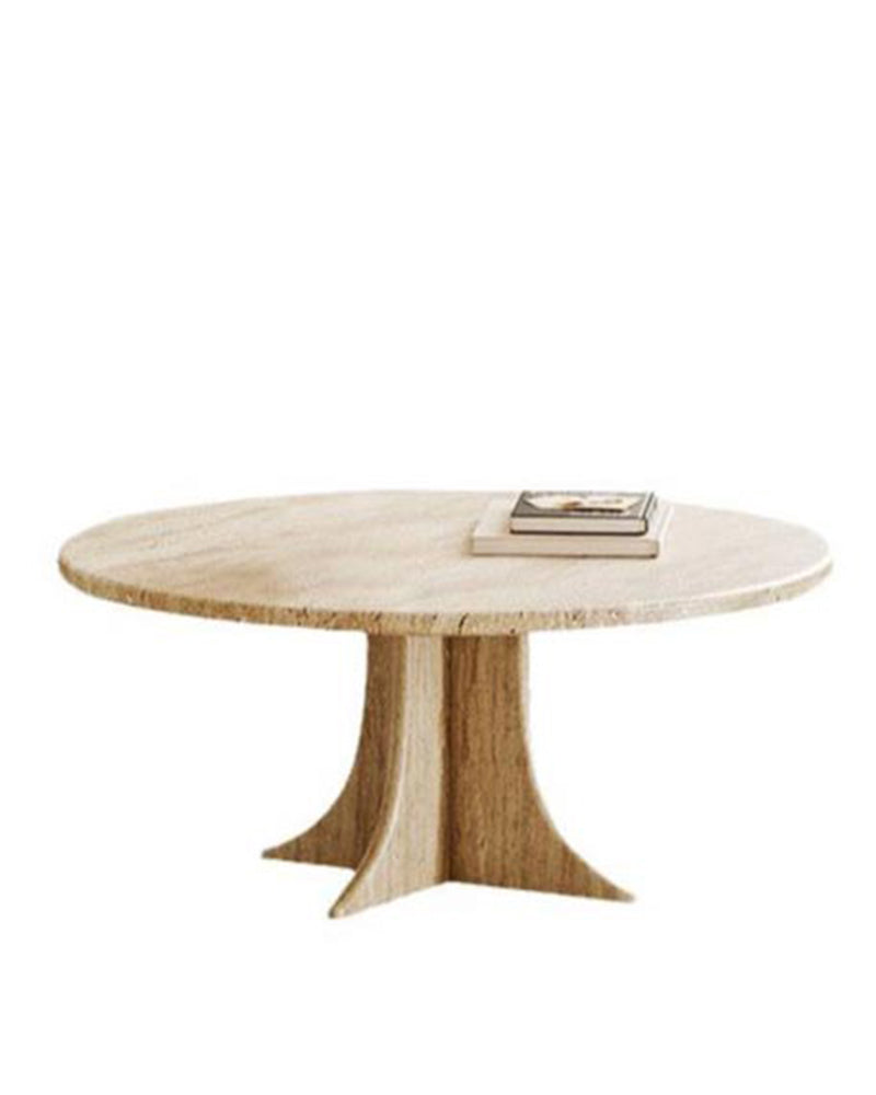 Beige Travertine Octopus Base Coffee Table