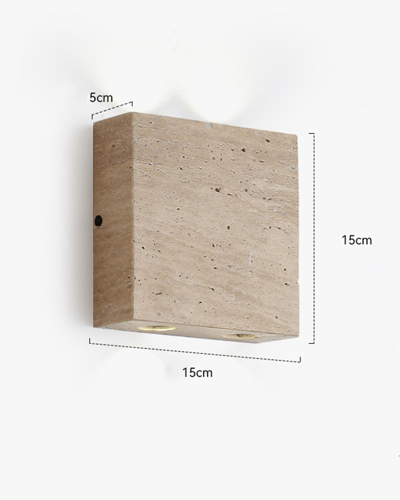 Beige Travertine Square Wall Lamp