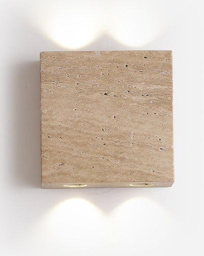 Beige Travertine Square Wall Lamp