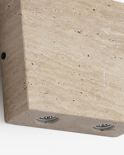 Beige Travertine Square Wall Lamp