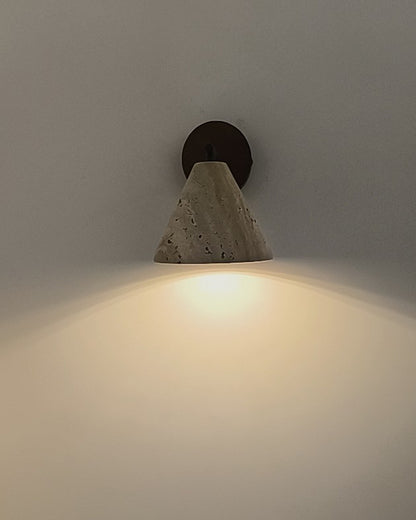 Beige Travertine Tapered Wall Lamp