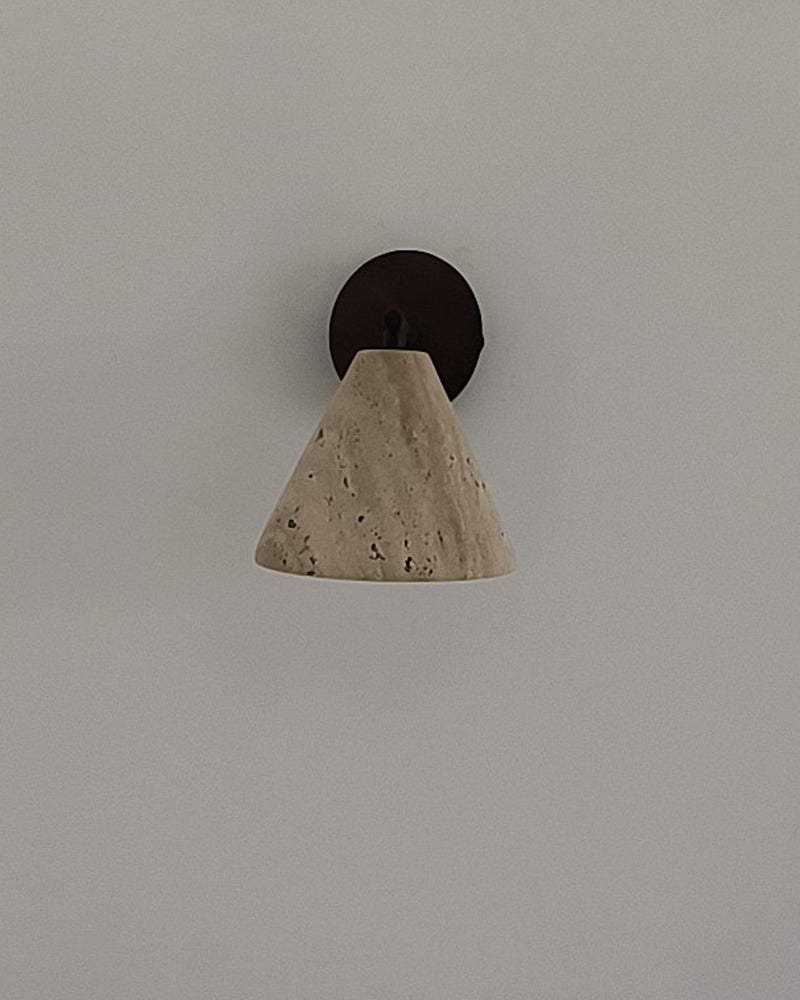 Beige Travertine Tapered Wall Lamp