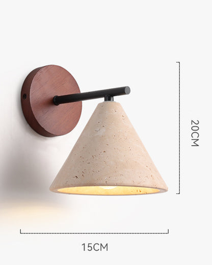 Beige Travertine Tapered Wall Lamp