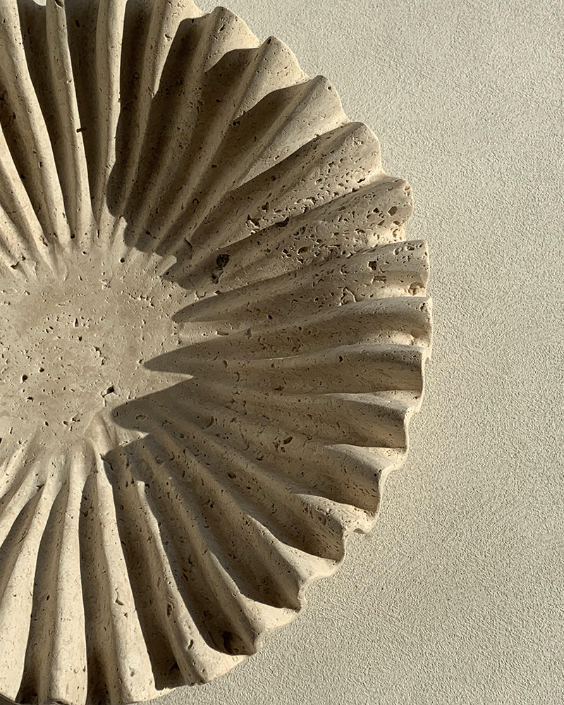 Beige Travertine Wave Bowl