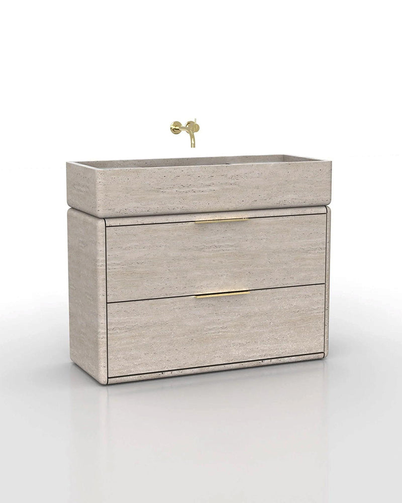 Natural Stone Bathroom Vanity Sink  - Multiple Drawers