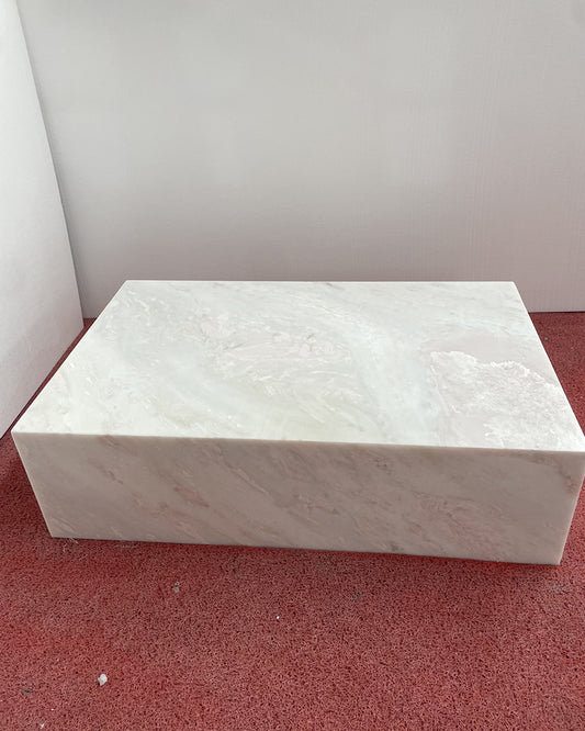 Bianco Royal Marble Plinth Coffee Table