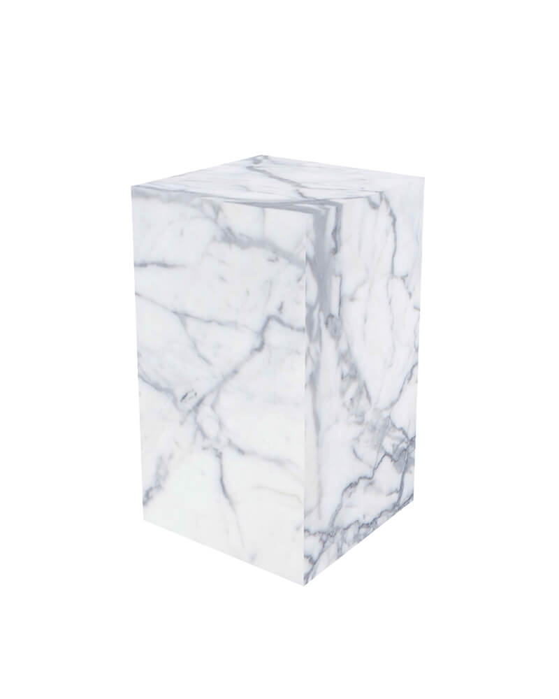 Natural Marble Plinth Tall Side Table