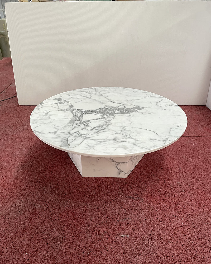 Bianco Statuario Venato Round Coffee Table