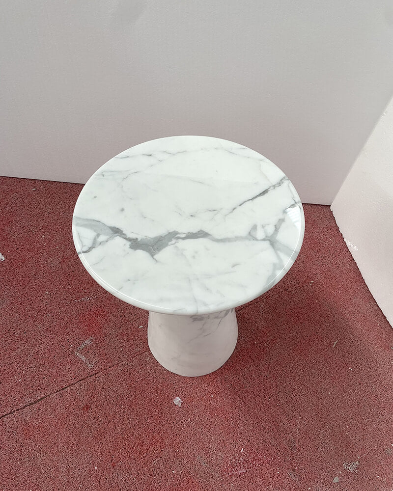 Bianco Statuario Venato Polished Tapered Base Side Table