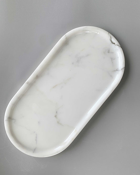 Bianco Statuario Venato Square Round Tray