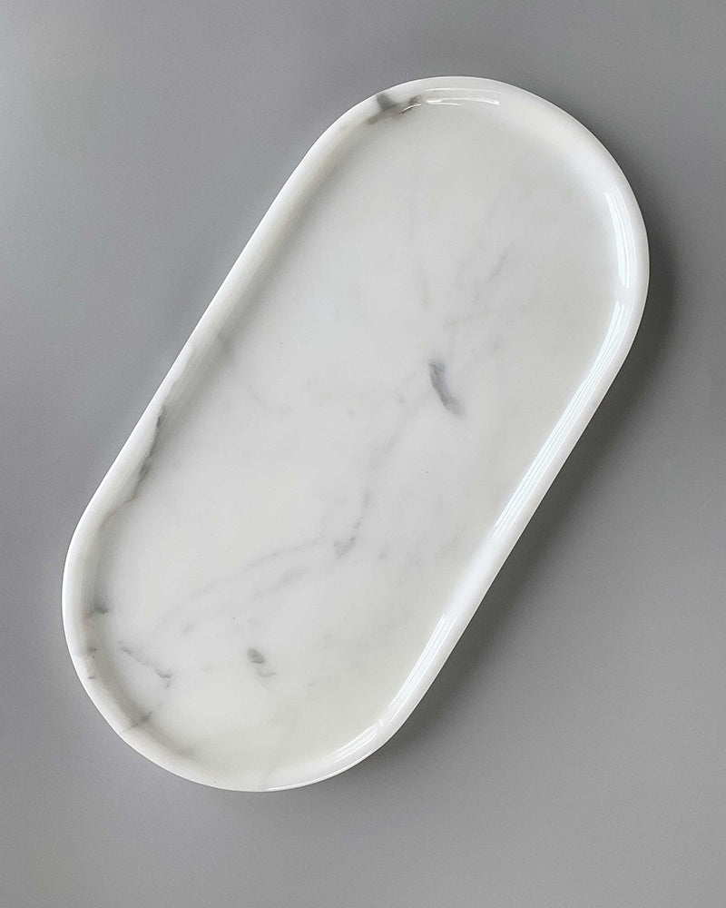 Bianco Statuario Venato Square Round Tray