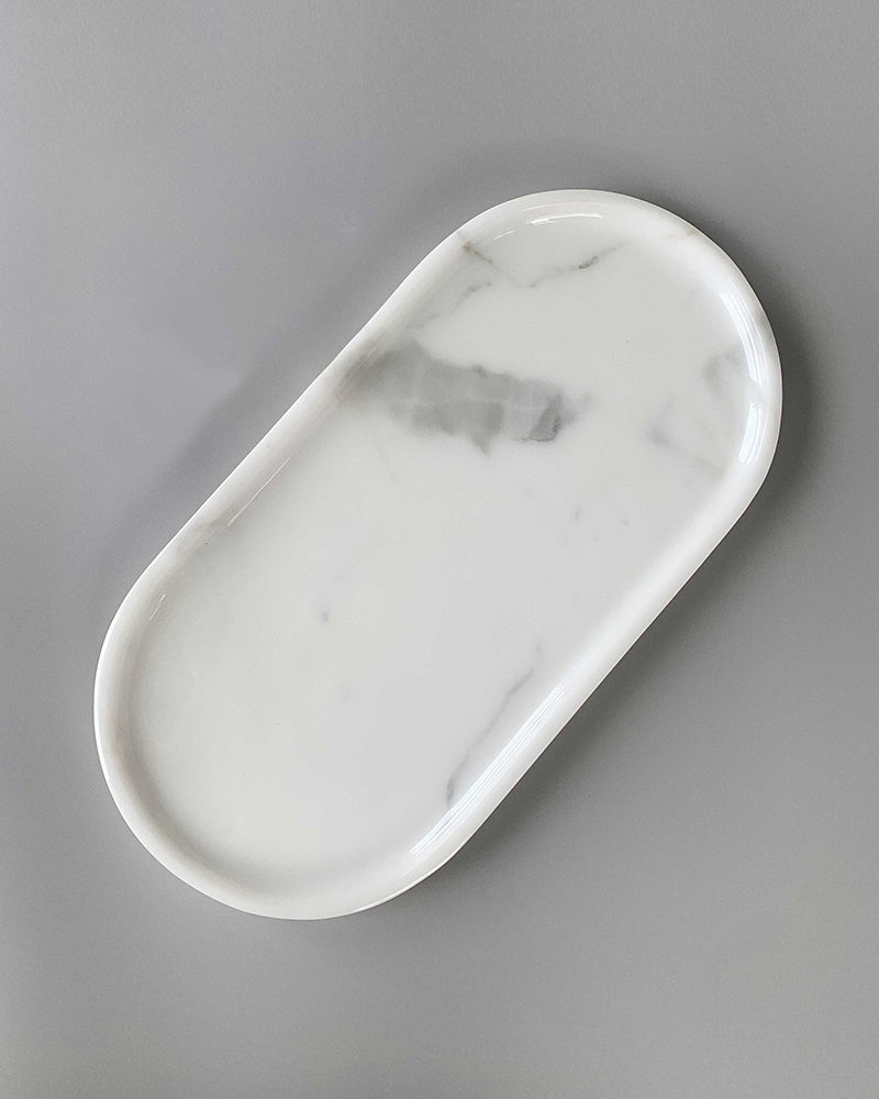 Bianco Statuario Venato Square Round Tray