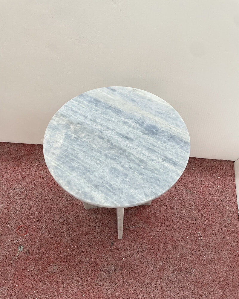 Blue Crystal Polished Side Table