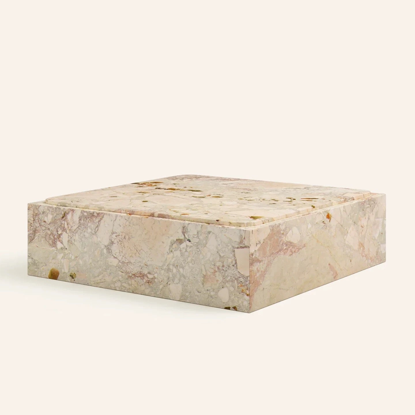 CUBO Square Plinth Coffee Table | Modern Minimalist Marble Coffee Table for Living Room