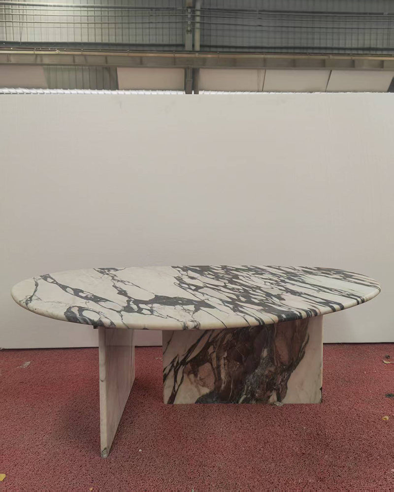 Calacatta Viola Marble Matte Organic Egg Coffee Table