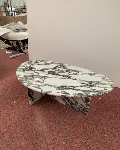 Calacatta Viola Marble Matte Organic Egg Coffee Table