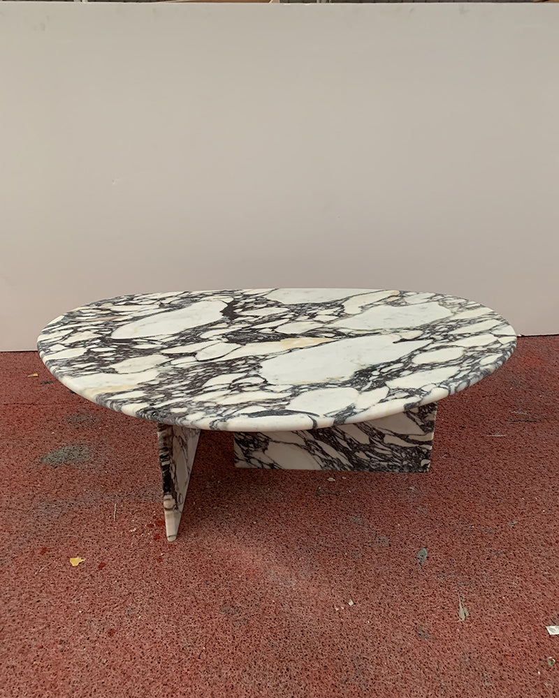 Calacatta Viola Marble Matte Organic Egg Coffee Table