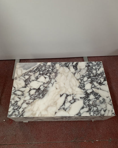 Calacatta Viola Marble Rectangle Plinth Coffee Table