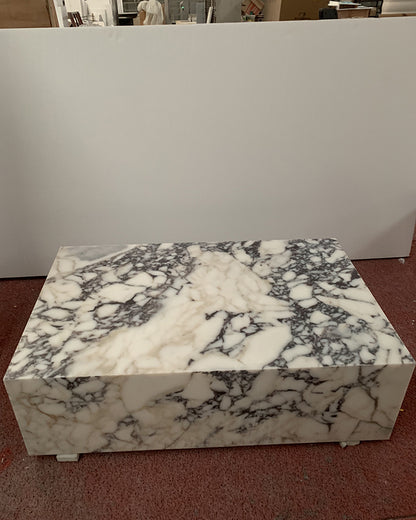Calacatta Viola Marble Rectangle Plinth Coffee Table