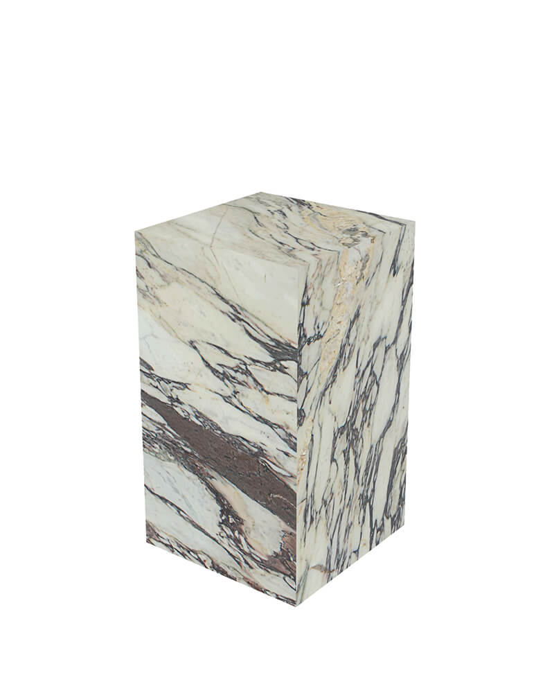 Natural Marble Plinth Tall Side Table