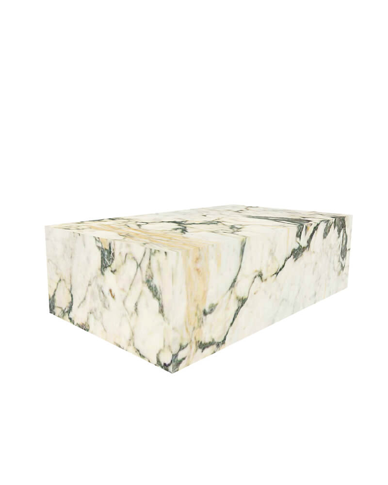 Fanstonefurniture | Calacatta Monet Rectangle Plinth Coffee Table ...