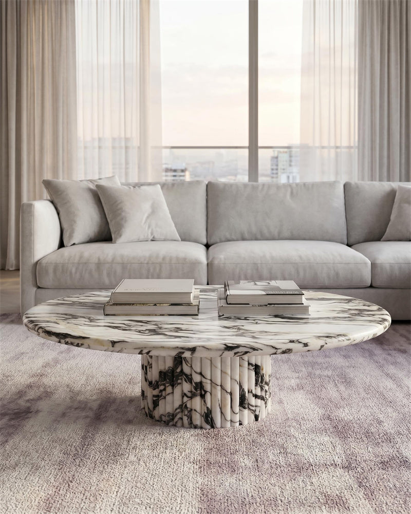 Natural Calacatta Viola Petal Base Coffee Table