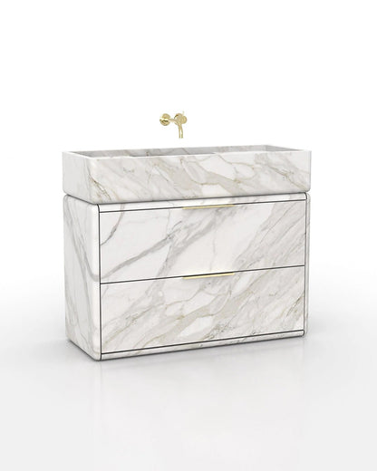 Natural Stone Bathroom Vanity Sink  - Multiple Drawers