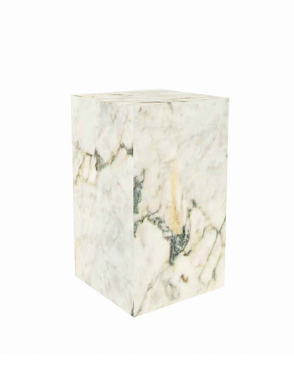 Natural Marble Plinth Tall Side Table