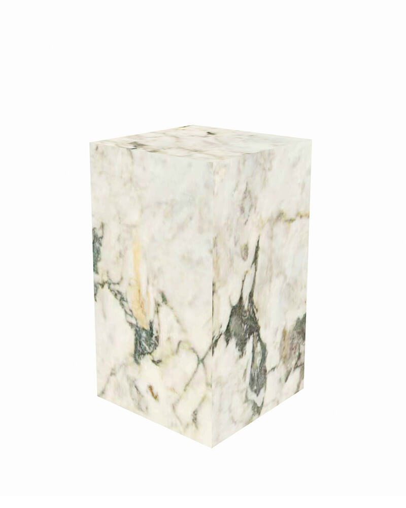 Natural Marble Plinth Tall Side Table