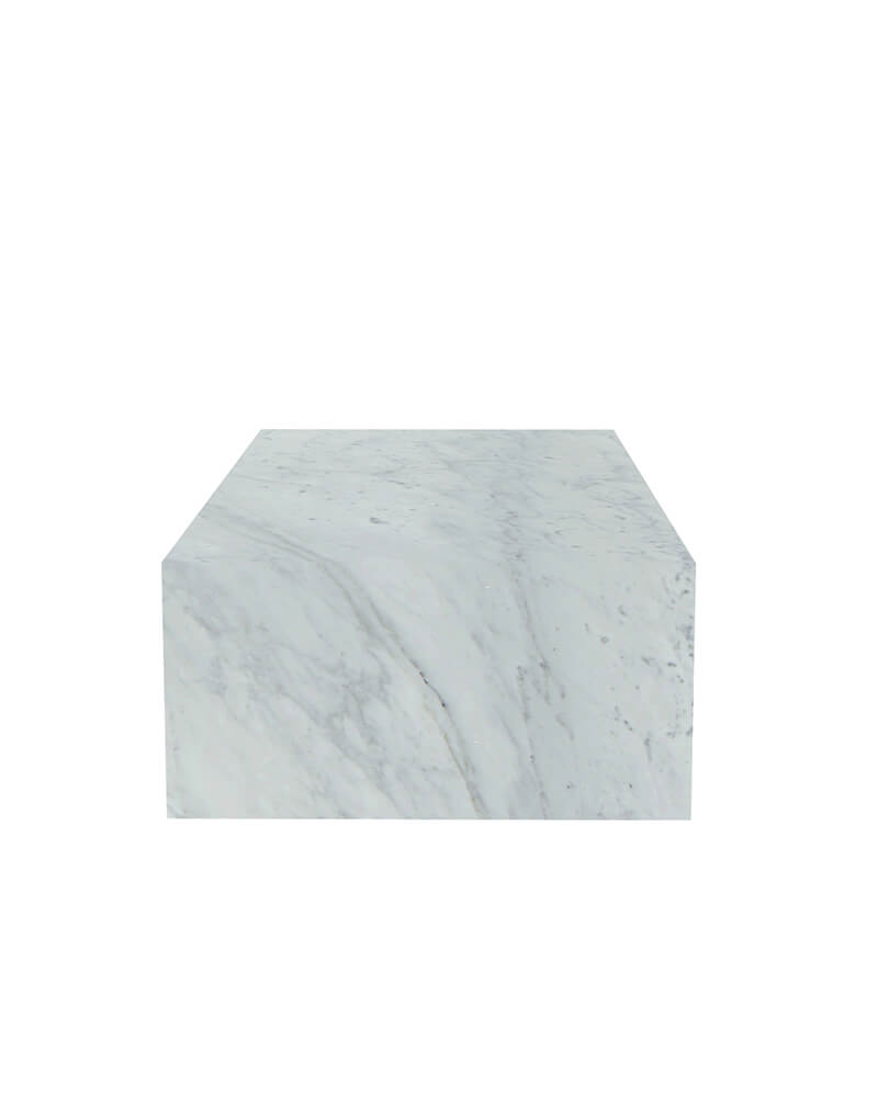 Carrara Marble Rectangle Plinth Coffee Table